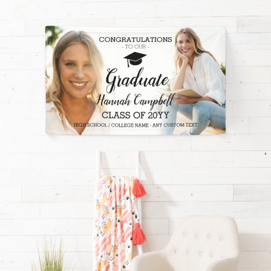 Aangepast Afstuderen Photo Collage Script Spandoek (Insitu)