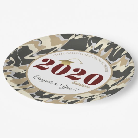 Aangepast Afstuderen Tan Camouflage Pattern Papieren Bordje (Gekanteld)