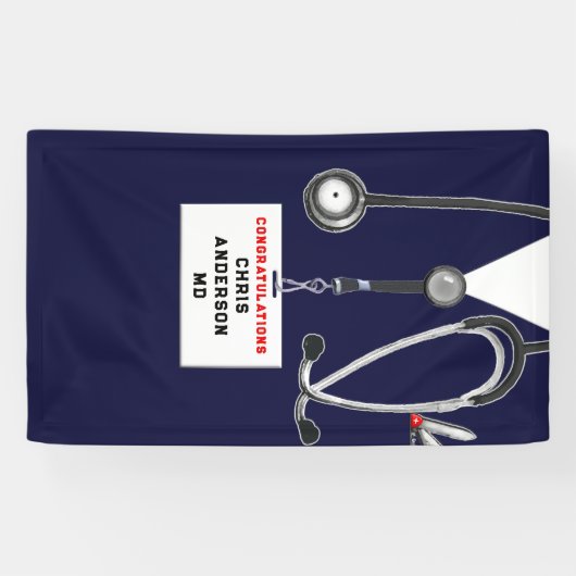 Aangepast Afstuderen van de Medische School Spandoek (Horizontaal)