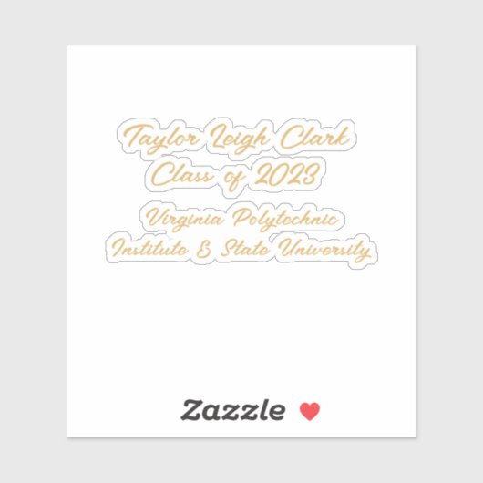 Aangepast Afstuderen voor afstuderen script Sticker (Vel)