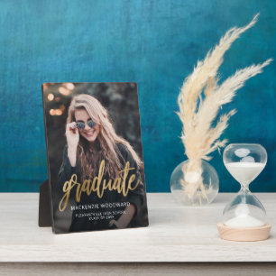 Aangepast Afstuderen voor Photo Gold Script Fotoplaat