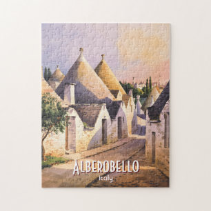 Aangepast Alberobello Trulli Huis Watercolor Reis Legpuzzel