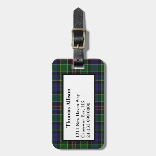 Aangepast Allison Tartan Bagagelabel (Voorkant verticaal)