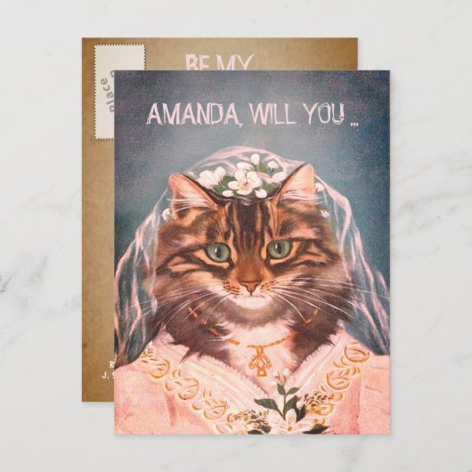 Aangepast als mijn bruidsmeisje uitnodiging briefkaart (Voorkant / Achterkant)