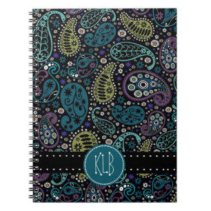 Aangepast  als Peacock Paisley Print Notitieboek