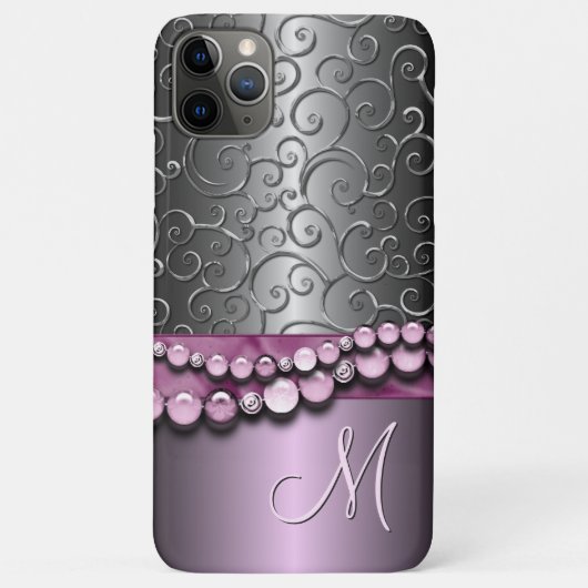 Aangepast Antiek Faux Silver Swirls Pattern Case-Mate iPhone Case (Achterkant)