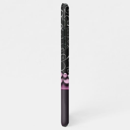 Aangepast  Antiek Faux Silver Swirls Pattern iPhone Hoesje (Linkerkant)