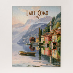 Aangepast Antiek Meer van Como Italië Aquarel Reis Legpuzzel