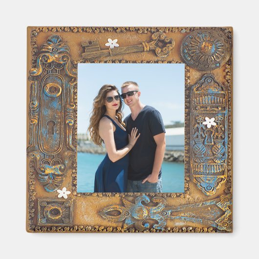 Aangepast Antiek Skelet Skelet Key Lijst Afbeeldin Magneet (Voorkant)