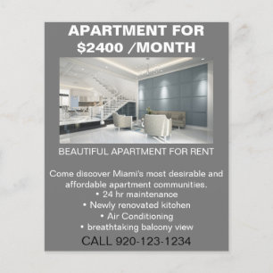 Aangepast appartement te huur onroerend goed promo flyer