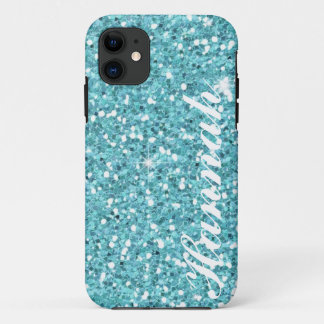 Aangepast Aqua Glitter IPhone5-Hoesje iPhone 11 Hoesje