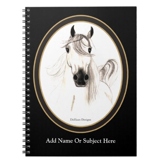 Aangepast Arabisch paard notebook Notitieboek (Voorkant)