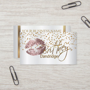 Aangepast - artistieke gouden Confetti- en Roos-li Visitekaartje