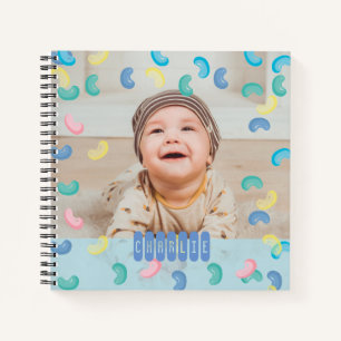 Aangepast Baby Foto Jelly Bean Blue Notitieboek