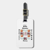 Aangepast Baby shower 11 Fotocollage Bagagelabel (Voorkant verticaal)