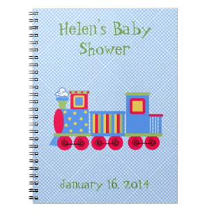Aangepast Baby shower Cute Speelgoed Train-laptop Notitieboek