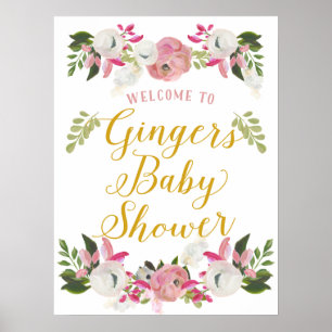 Aangepast Baby shower Deurteken Welkom Poster