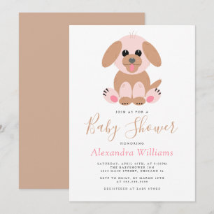 Aangepast Baby shower Genderneutrale puppy Kaart