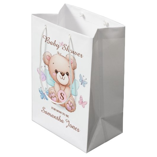 Aangepast Baby shower Medium Cadeauzakje (Achterkant Gekanteld)