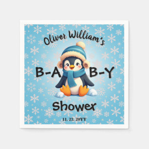Aangepast Baby shower met Schattig Penguin Design Servet