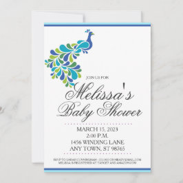 Aangepast Baby shower Uitnodiging, vredesuitnodigi Kaart