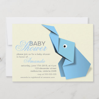 Aangepast baby shower van origami-olifant kaart
