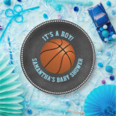 Aangepast Baby shower voor Chalkboard Basketball Papieren Bordje (Feest)
