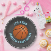 Aangepast Baby shower voor Chalkboard Basketball Papieren Bordje (Feest)