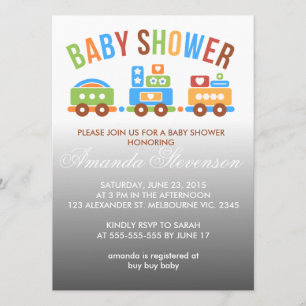 Aangepast baby shower voor transporttrein kaart