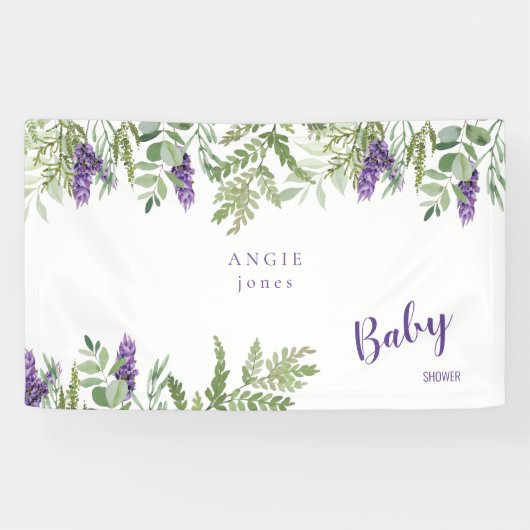 Aangepast Baby shower voor vullavendel Spandoek (Horizontaal)
