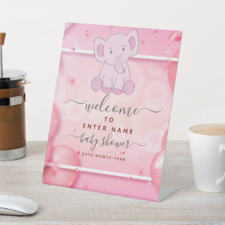 Aangepast baby shower, welkomstteken GIRL Reclamebord Met Voetstuk