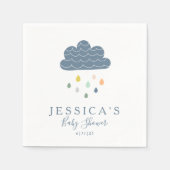 Aangepast Baby shower Whimsical Cloud regendruppel Servet (Voorkant)