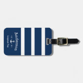 Aangepast Bagagelabel - Blauw en wit (Voorkant horizontaal)