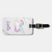 Aangepast bagagelabel Marble Unicorn (Voorkant horizontaal)