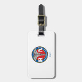 Aangepast Bagagelabel met lederen riem (Voorkant verticaal)