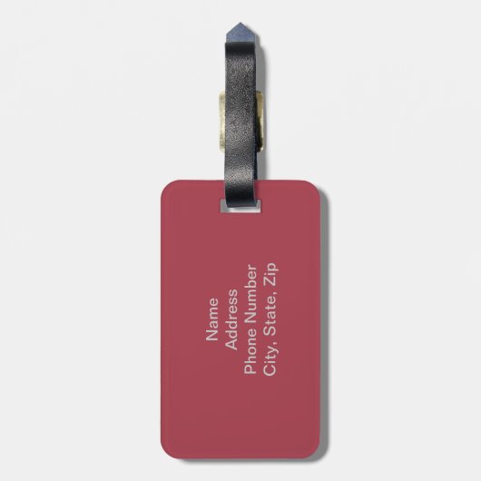 Aangepast Bagagelabel met Red Love Diamond Heart (Achterkant verticaal)