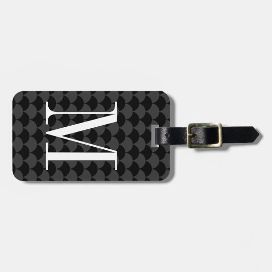 Aangepast bagagelabel van het monogram scalppatroo (Voorkant horizontaal)