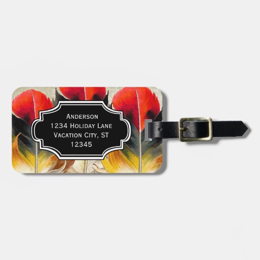 Aangepast Bagagelabel van het Patroon van de Veer (Voorkant horizontaal)