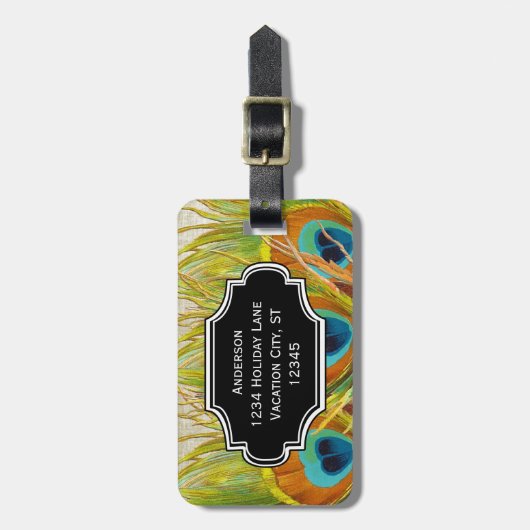 Aangepast Bagagelabel van het Patroon van de Veer  (Voorkant verticaal)