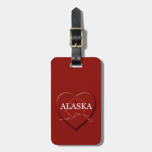 Aangepast Bagagelabel voor Alaska Heart Map (Voorkant verticaal)