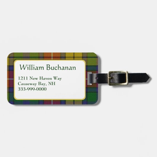 Aangepast Bagagelabel voor Buchanan Tartan (Voorkant horizontaal)