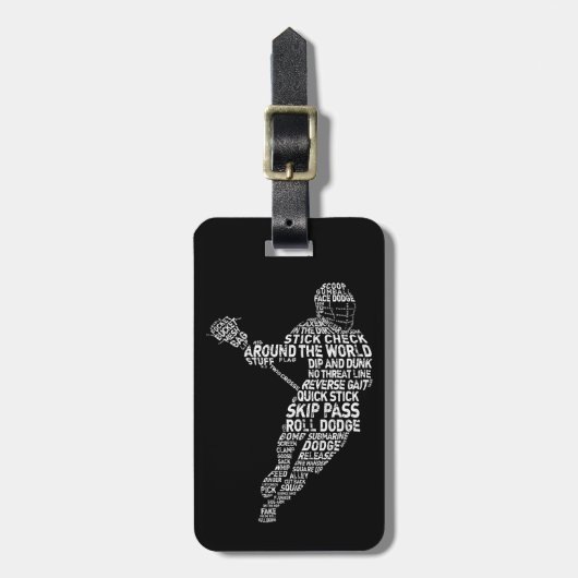 Aangepast Bagagelabel voor Lacrosse Player Word Ar (Voorkant verticaal)