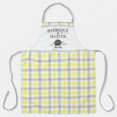 Aangepast Barbeque Master Geel Gingham Schort (Voorkant)