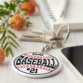 Aangepast Baseball Player Button Baseball Team Sleutelhanger (Zijkant)