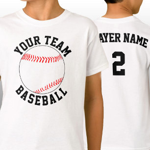 Aangepast Baseball Team Name, Player & Jersey Numb T-shirt