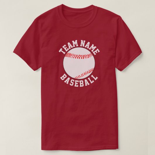 Aangepast Baseball Team Name, Player & Jersey Numb T-shirt (Design voorkant)