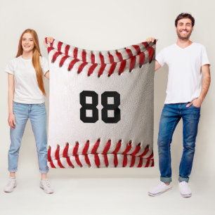 Aangepast Baseballspelerontwerp met Rugnummer Fleece Deken