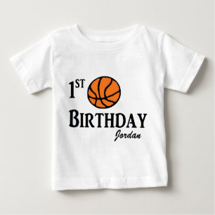 Aangepast Basketball Eerste verjaardag shirt 1 jaa