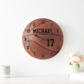 Aangepast Basketball Name Number  Grote Klok (Huis)