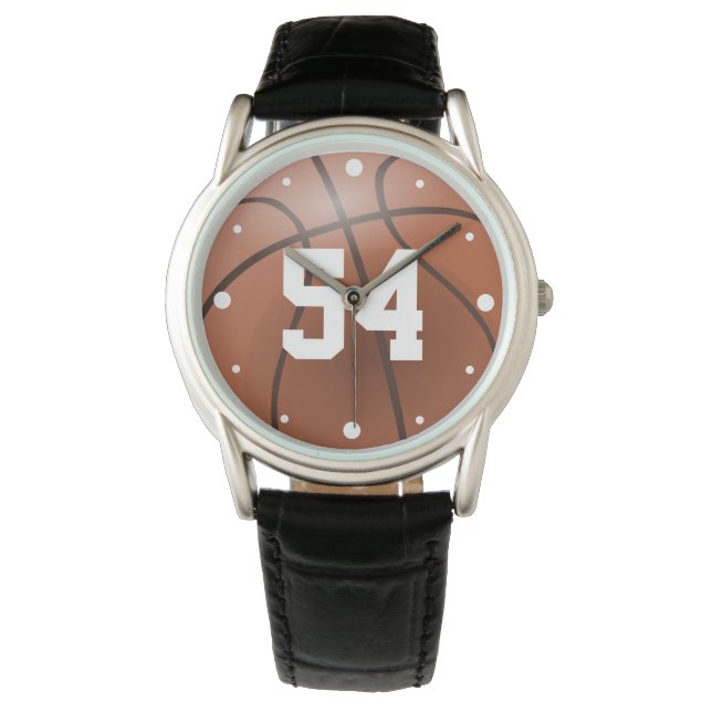 Aangepast Basketball-nummer Horloge (Voorkant)